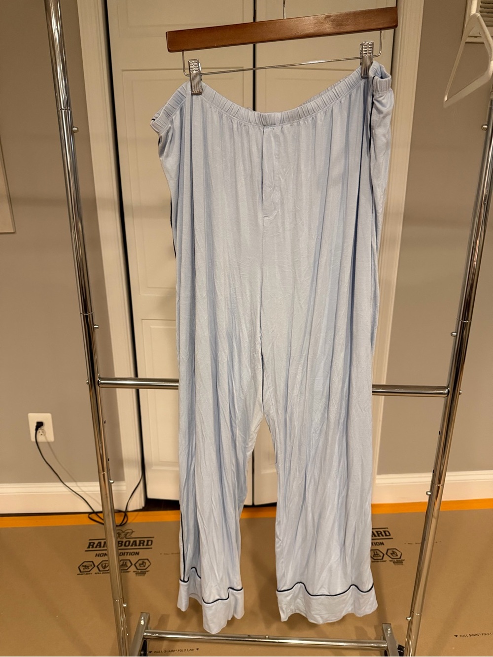 Light Blue Wide-Leg Women’s Pajama Pants